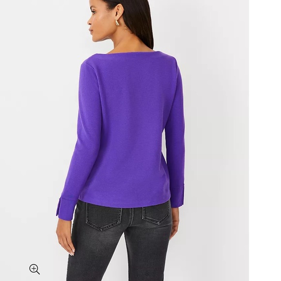 Ann Taylor NWT❗️Button Sleeve Boatneck Top - Picture 3 of 8